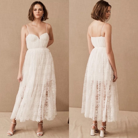 Sau Lee Selena White Lace and Velvet Bustier Wedding Dress NEW - Picture 8 of 11